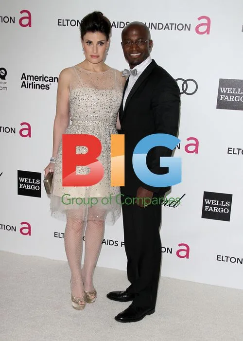Idina Menzel and Taye Diggs at Elton John AIDS Foundation Party