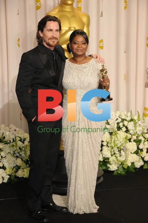 Octavia Spencer and Christian Bale at Oscars