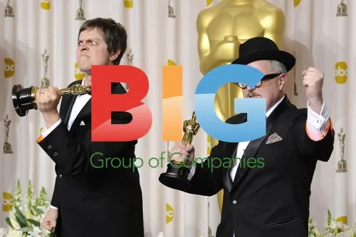 William Joyce and Brandon Oldenburg celebrate Oscar win