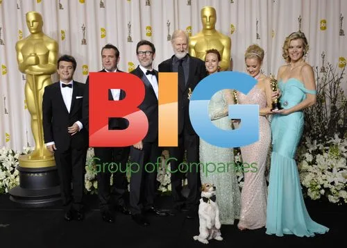 The cast of "The Artist" backstage at the 84th Oscars