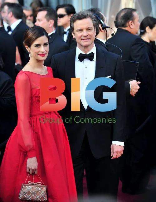 Colin Firth and Livia Giuggioli at 2012 Oscars
