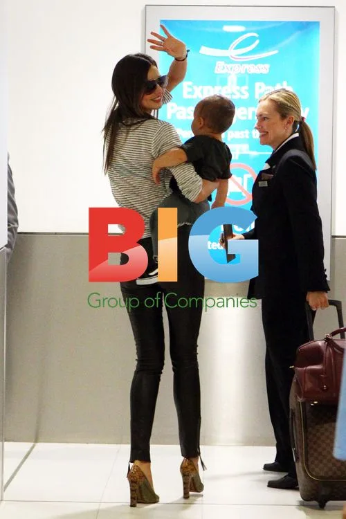 Miranda Kerr and son Flynn at Sydney Airport