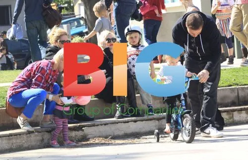 Singer Gwen Stefani with sons at park