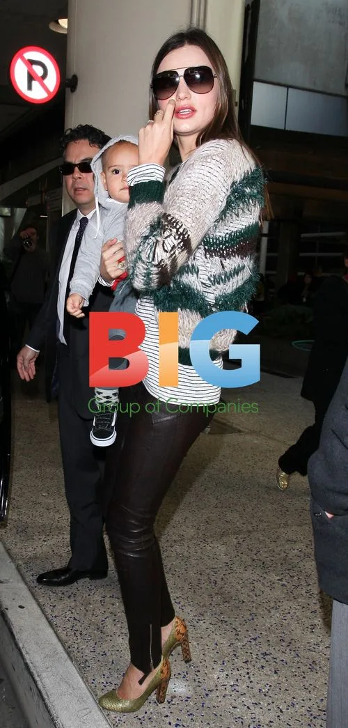 Miranda Kerr with baby Flynn at LAX
