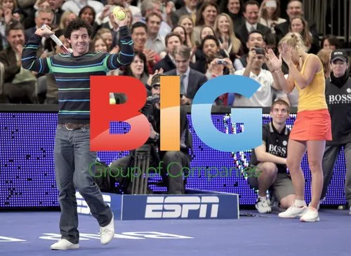 Caroline Wozniacki and Rory McIlroy at BNP Paribas Showdown