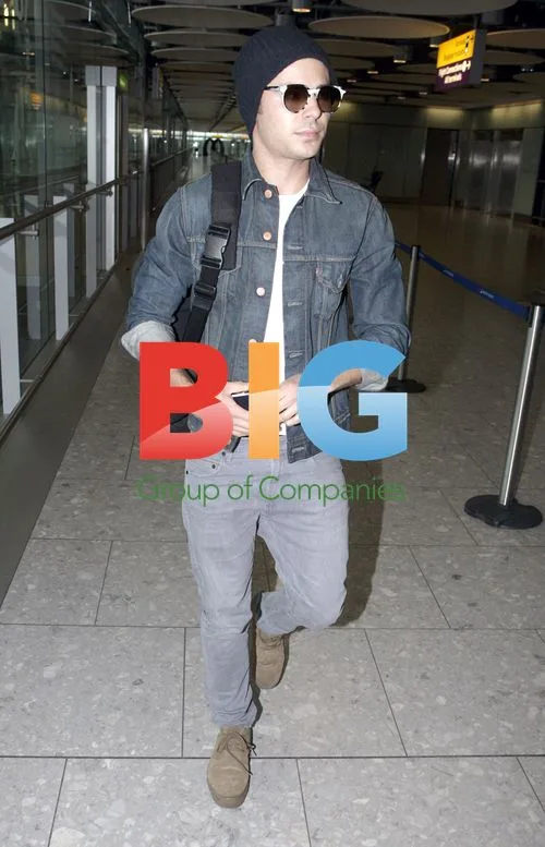 Actor Zac Efron at Heathrow Airport