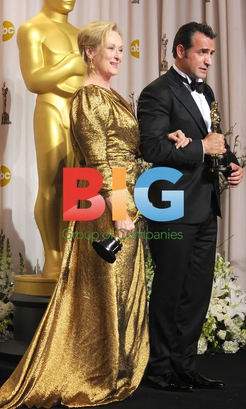Streep and Dujardin at Oscars Press Room
