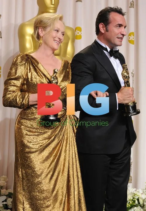 Meryl Streep & Jean Dujardin at Oscars Press Room