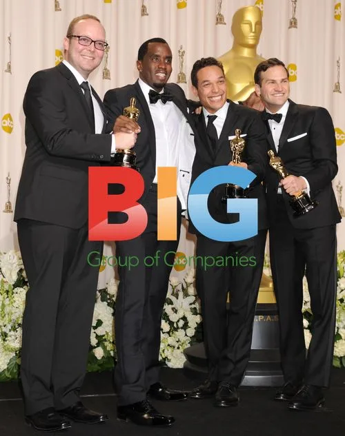 Rich Middlemas, Sean 'Diddy' Combs, T.J. Martin and Dan Lindsay at Oscars