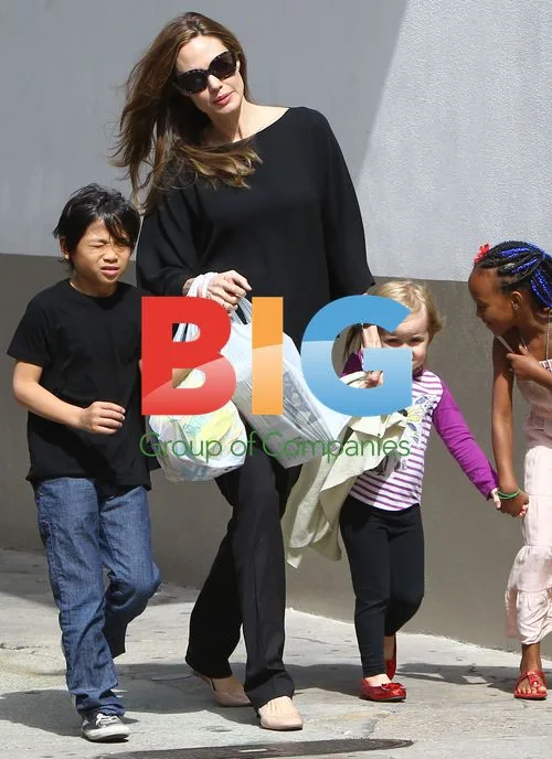 Angelina Jolie with kids in New Orleans