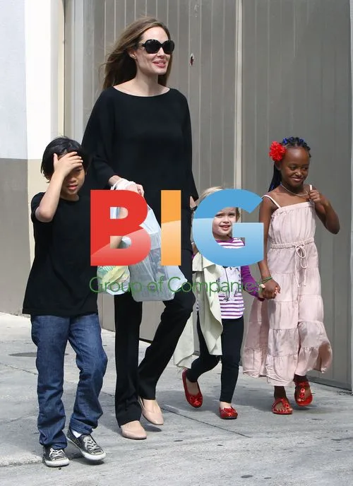 Angelina Jolie Takes Family Stroll in New Orleans