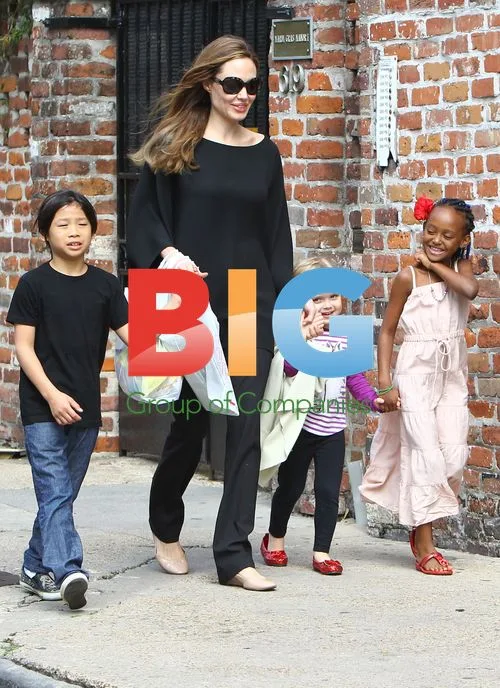 Angelina Jolie Strolling with Kids in New Orleans