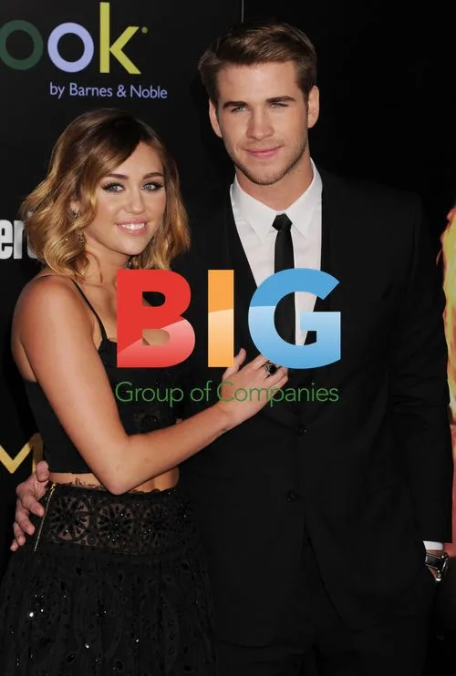 Miley Cyrus and Liam Hemsworth at 'The Hunger Games' Premiere
