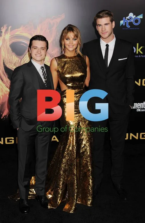 Josh Hutcherson, Jennifer Lawrence and Liam Hemsworth at 'The Hunger Games' premiere