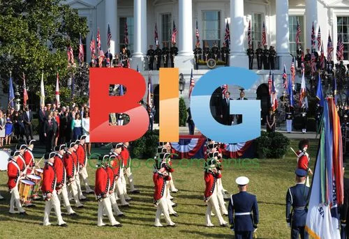Obama and Cameron Watch Arrival Ceremony