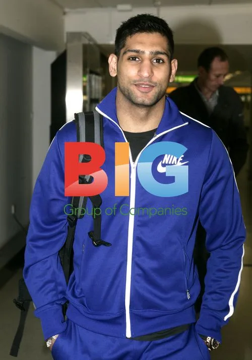 Boxers Amir Khan and Lamont Peterson at Heathrow