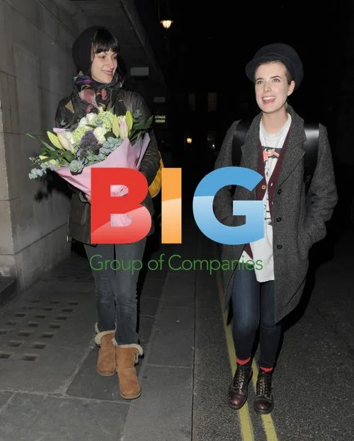 Agyness Deyn and Melanie Gray leaving Trafalgar Studios