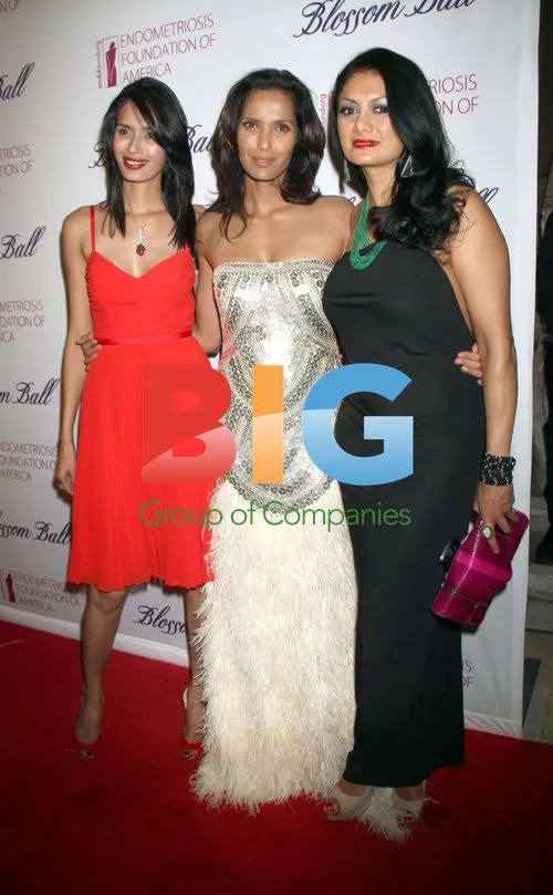 Ujjwala Raut, Padma Lakshmi and Donna D'Cruz at Blossom Ball