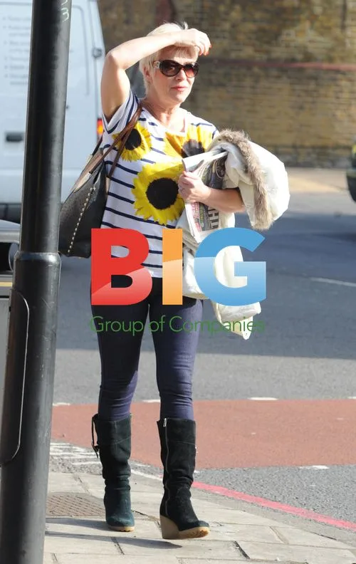 Denise Welch Hails Down Taxi in London