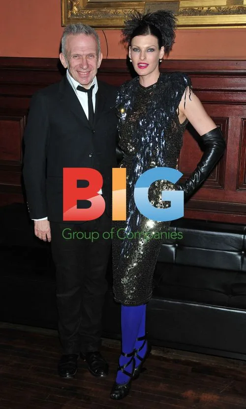Jean Paul Gaultier and Linda Evangelista at Lycee Francais Gala