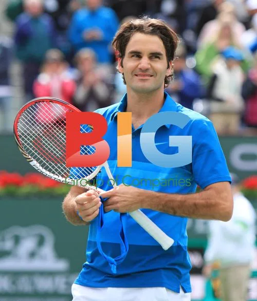 John Isner and Roger Federer at BNP Paribas Open