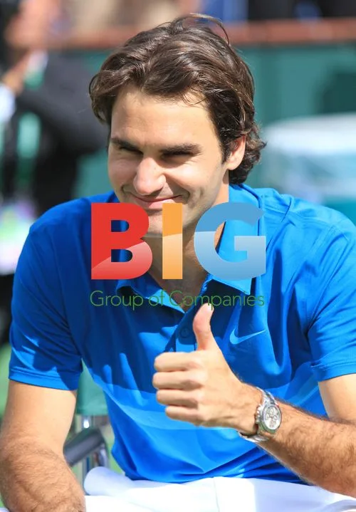 John Isner and Roger Federer at BNP Paribas Open