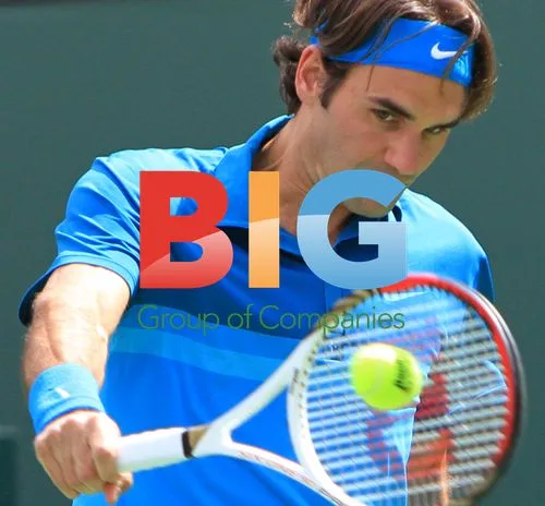 Isner and Federer at BNP Paribas Open