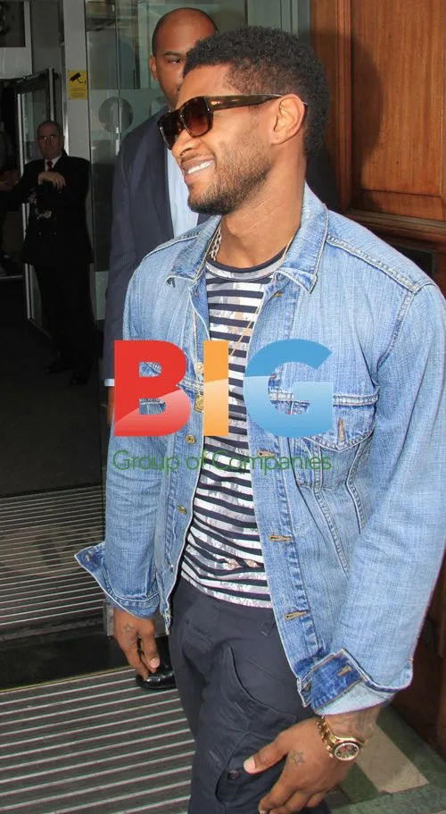 Usher Arrives at BBC Radio 1 in London