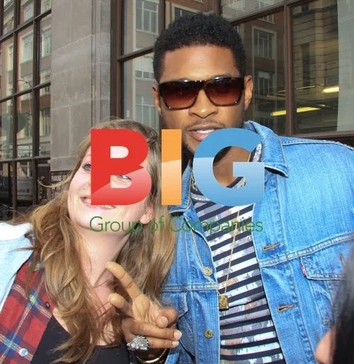 Usher Arrives at BBC Radio 1 Studios