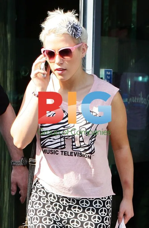 Amelia Lily Leaving Hotel in Birmingham