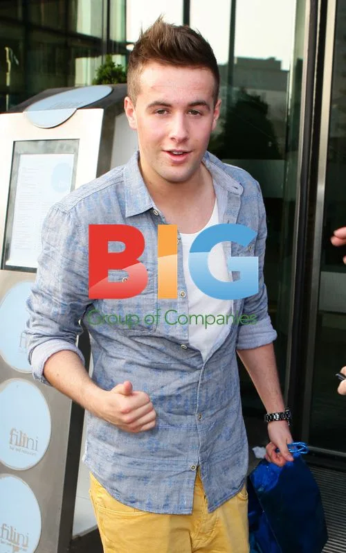 Andy Merry Leaving Hotel for X Factor Tour