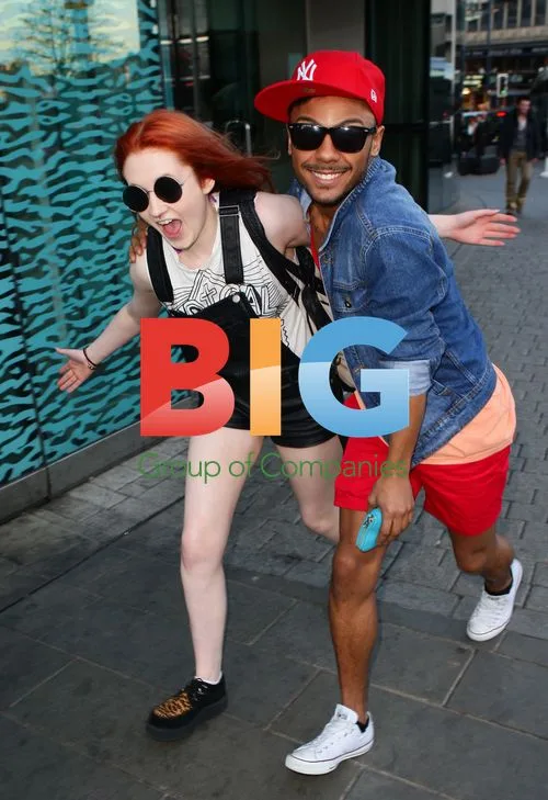 Marcus Collins and Janet Devlin Leaving Hotel