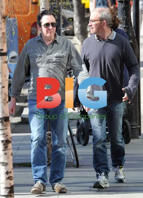 Harry Enfield and Paul Whitehouse leave pub in London