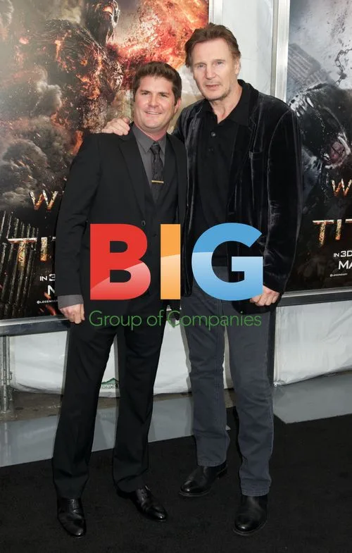 Jonathan Liebesman and Liam Neeson at 'Wrath of the Titans' Premiere