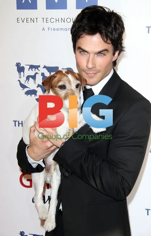 Ian Somerhalder and Uggie at Genesis Awards
