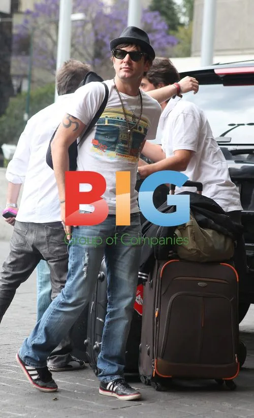 Argentine singer Axel arriving at hotel in Mexico City