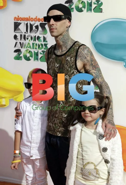 Travis Barker and children at Nickelodeon Kids' Choice Awards