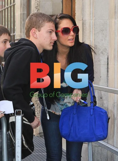 Chris Moyles with Tulisa, Leigh Francis, and Jameela Jamil at BBC Studios