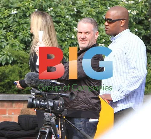 Chris Moyles and Tulisa at BBC Studios