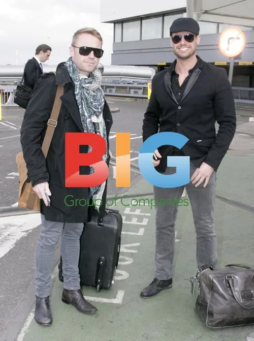 Boyzone's Ronan Keating and Keith Duffy at Heathrow Airport