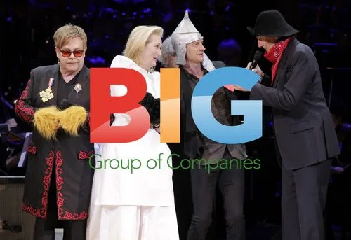 Elton John, Meryl Streep, Sting and James Taylor at Rainforest Fund Concert