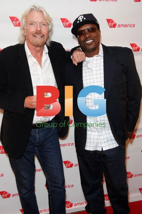 Branson and DJ Jazzy Jeff at Virgin America Launch Party