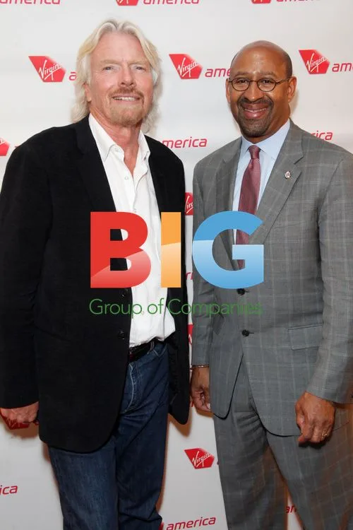 Branson and Nutter at Virgin America Launch Party