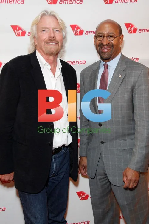 Sir Richard Branson and Michael Nutter at Virgin America launch