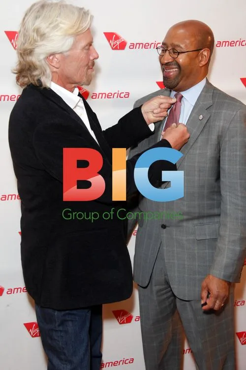 Sir Richard Branson and Michael Nutter at Virgin America launch