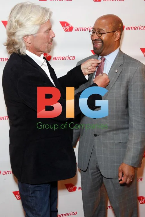 Branson and Nutter at Virgin America Launch