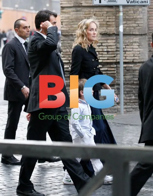 Sharon Stone and Sons in Rome