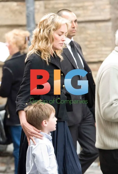 Sharon Stone with sons in Rome