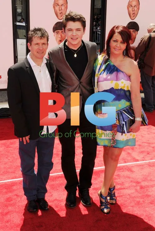 Damian McGinty and family at 'The Three Stooges' premiere