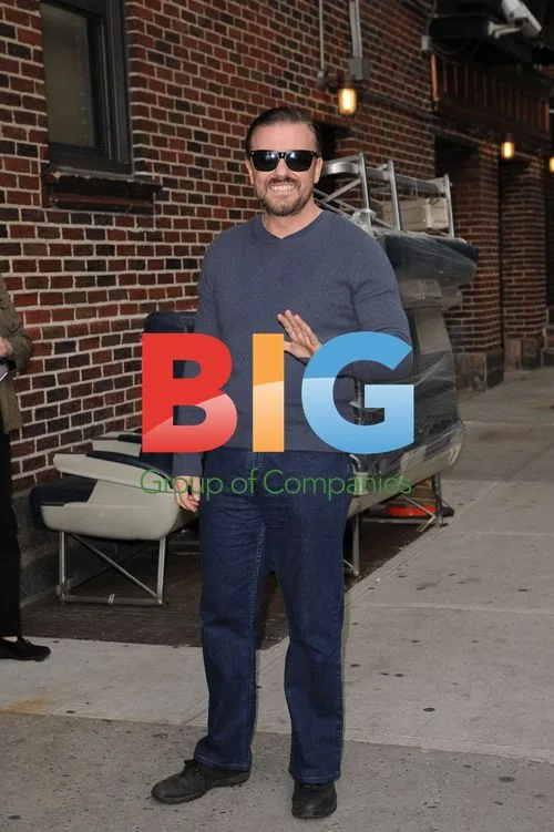 Ricky Gervais and Jane Fallon Arrive at Letterman Show
